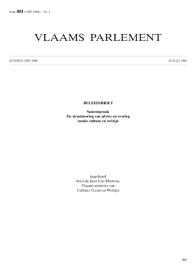 Ma 95-99 - Beleidsbrief - De structurering van advies en overleg inzake Cultuur en Welzijn.pdf